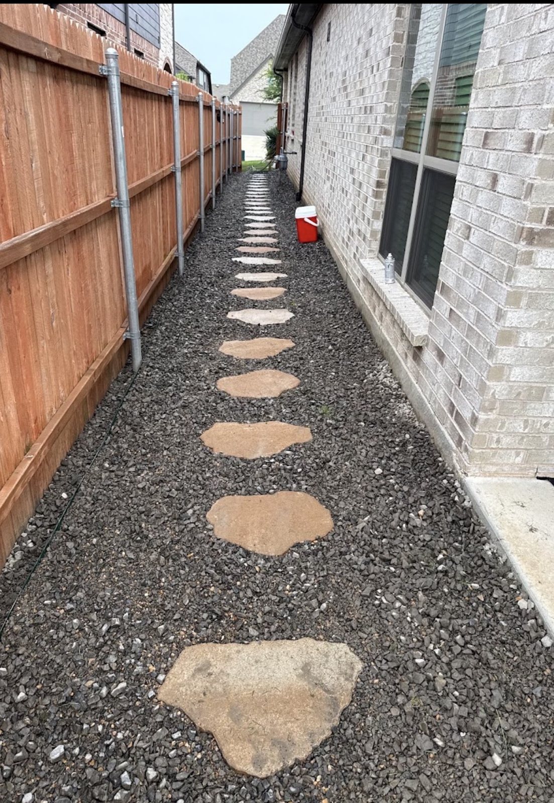 Stone pathway with landscape rock